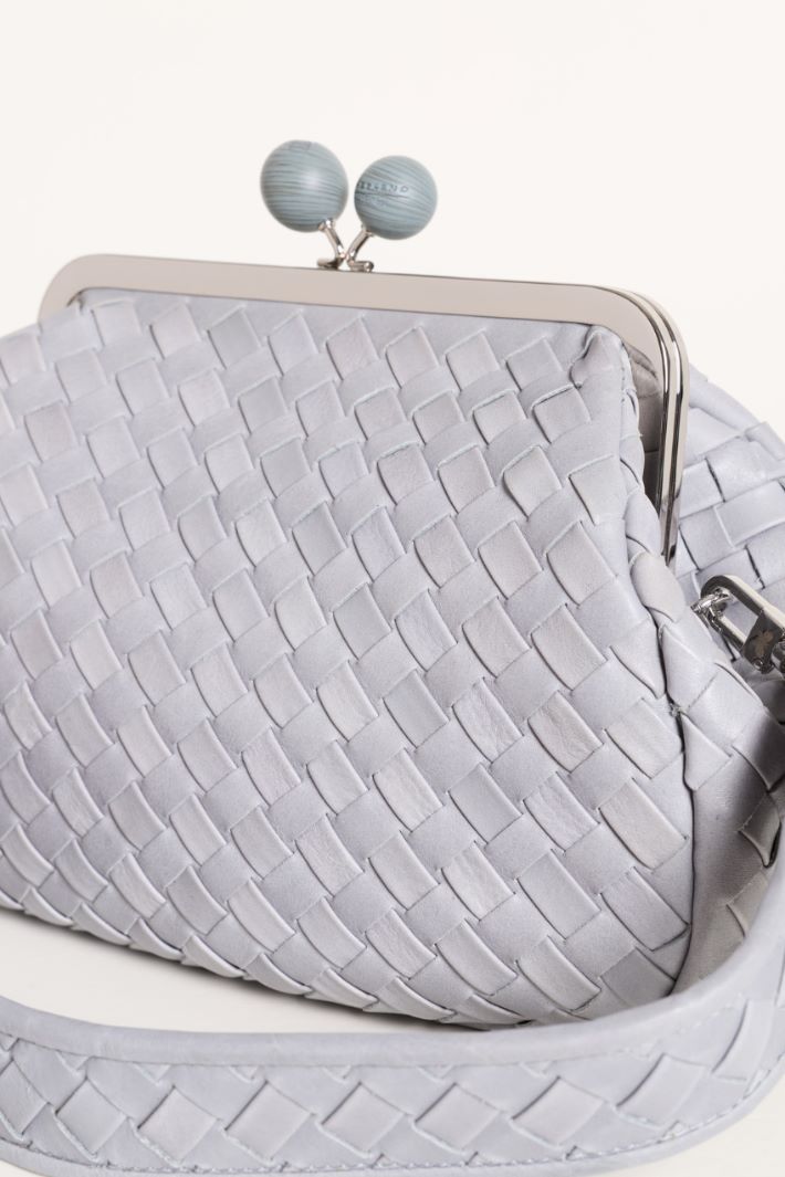 Clutch in pelle intrecciata - GRIGIO - Intrend - 4