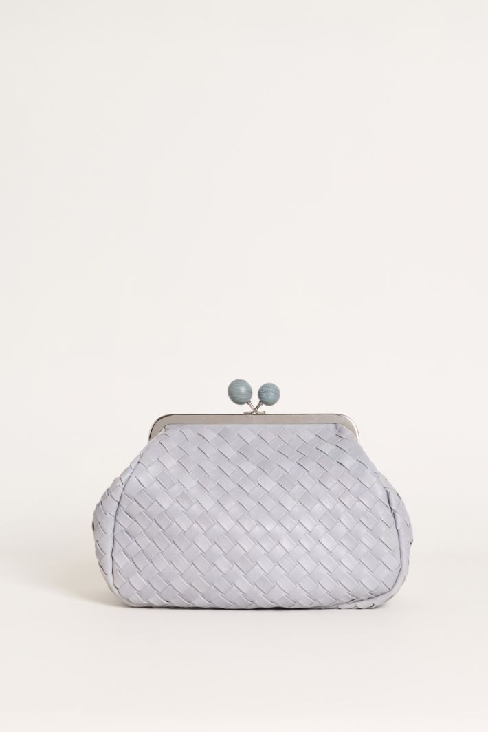Clutch in pelle intrecciata - GRIGIO - Intrend