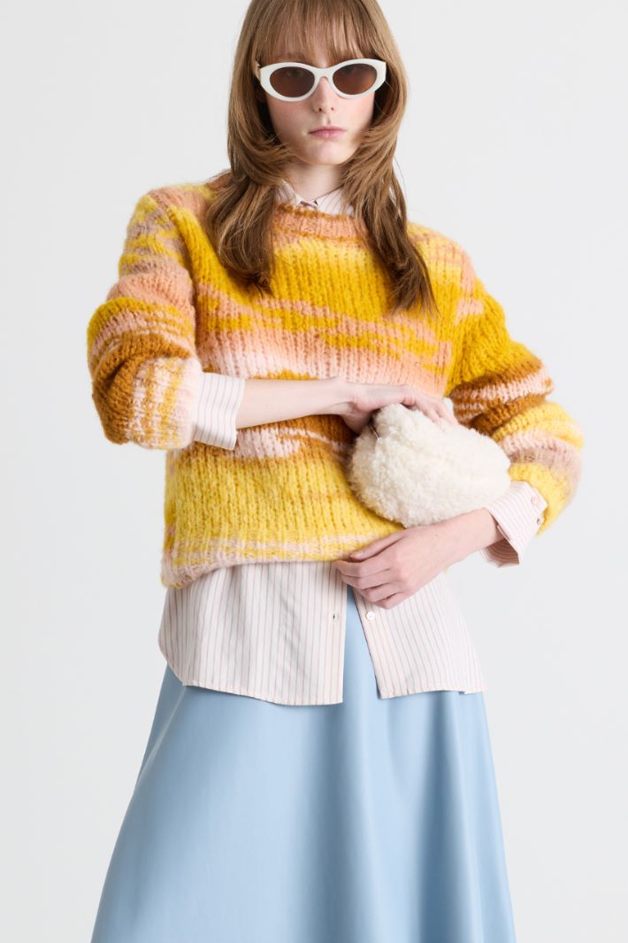 Cosy Fabric Clutch - WHITE - Intrend - 5