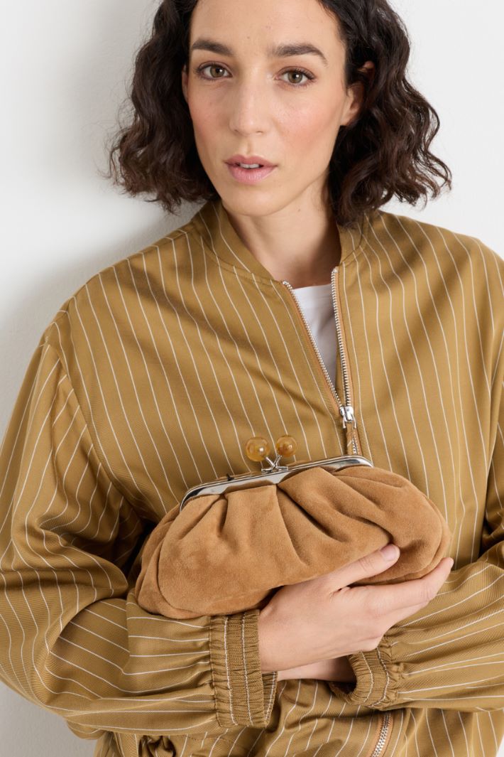 Suede clutch - CAMEL - Intrend - 5