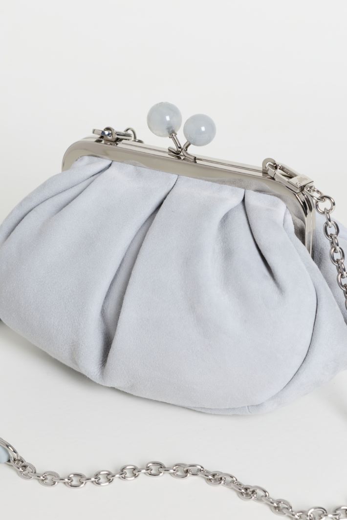 Suede clutch - LIGHT BLUE - Intrend - 4