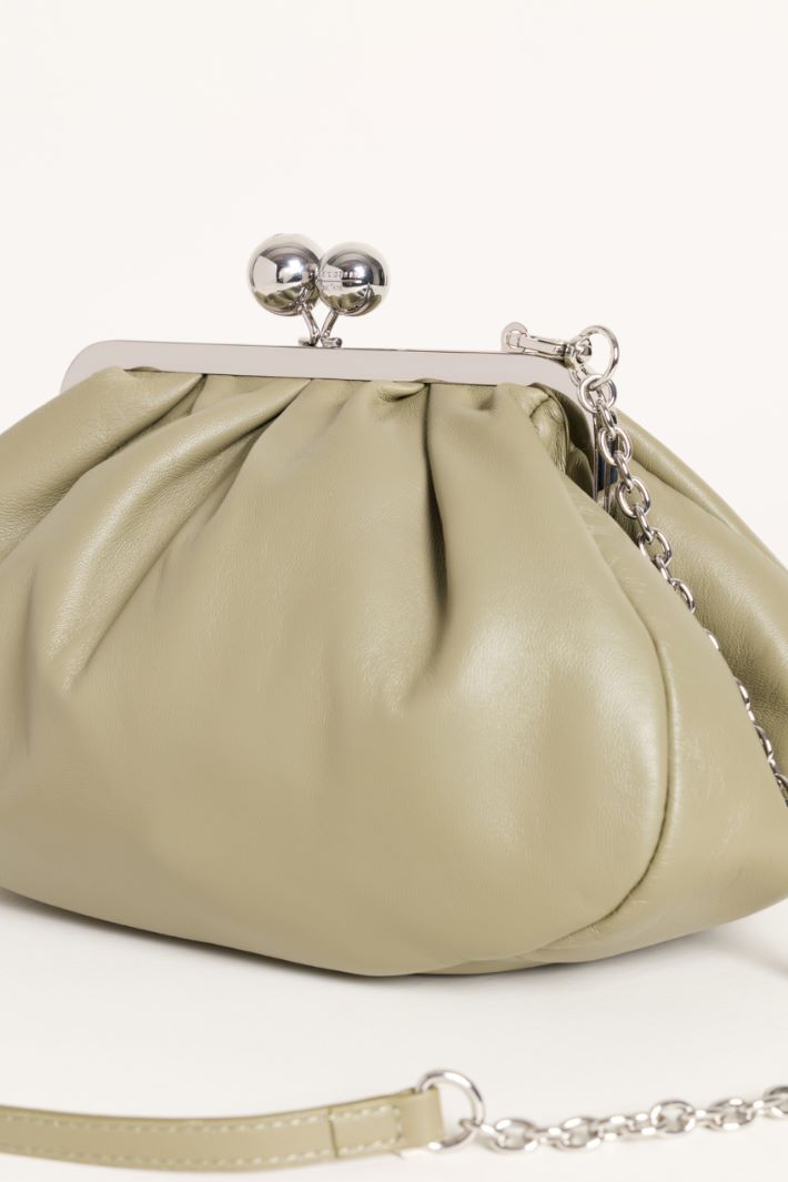 Clutch in pelle con doppia tracolla - BEIGE - Intrend - 4