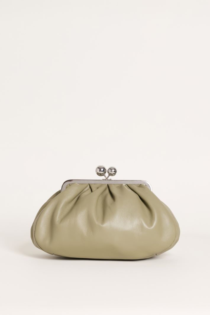 Clutch in pelle con doppia tracolla - BEIGE - Intrend