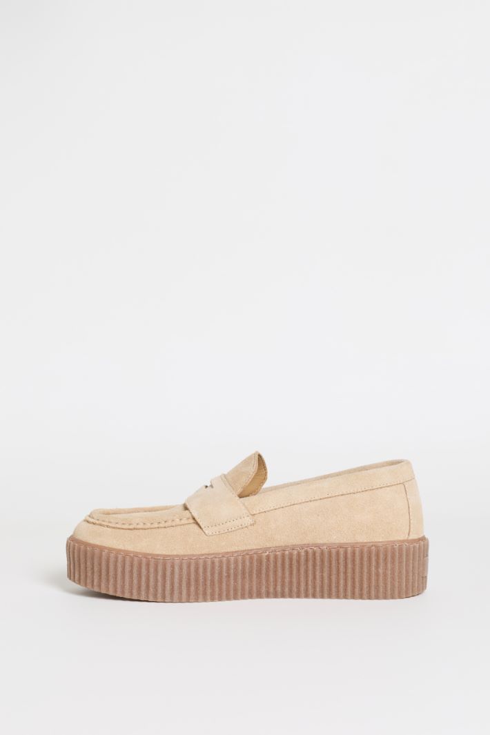 Platform loafers - BEIGE - Intrend - 3