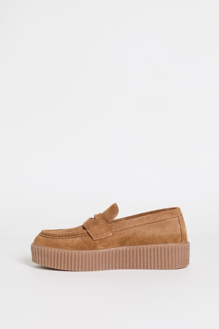 Platform loafers - CAMEL - Intrend - 3