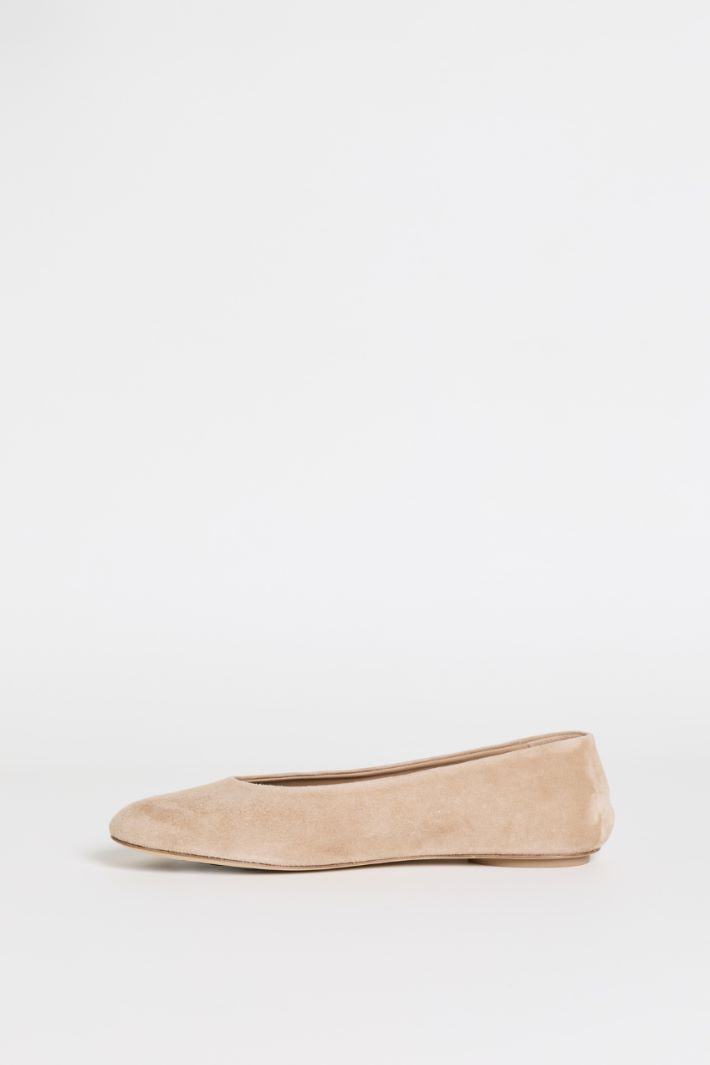 Suede ballet flats - BEIGE - Intrend - 3