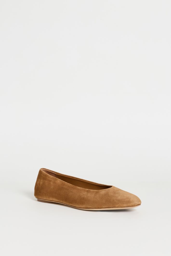 Suede ballet flats - CAMEL - Intrend - 2