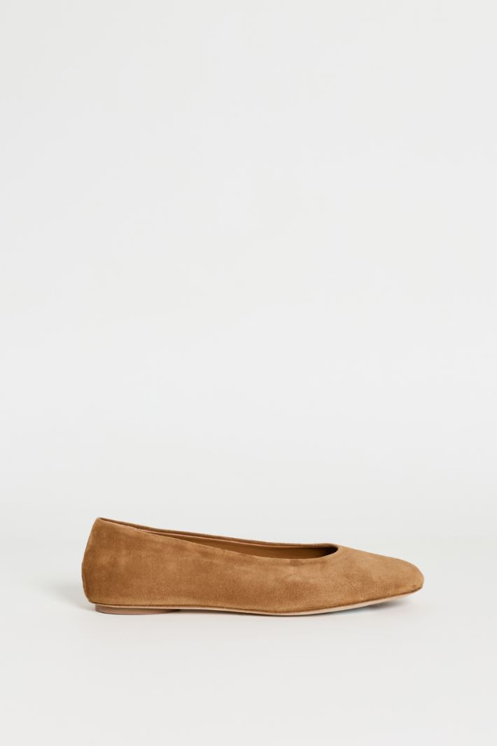 Suede ballet flats - CAMEL - Intrend