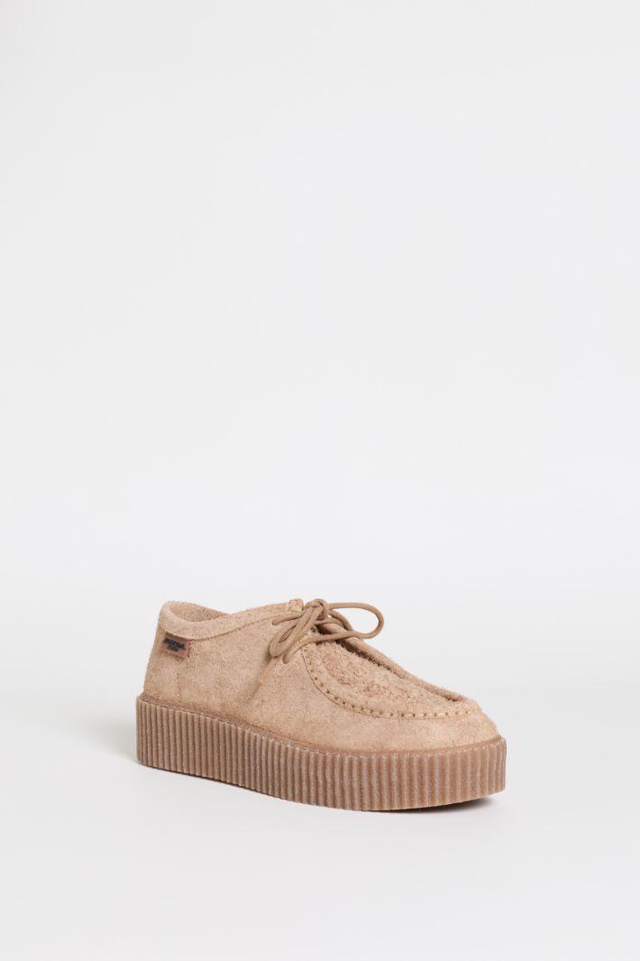 Suede Lace-Ups - BEIGE - Intrend - 2