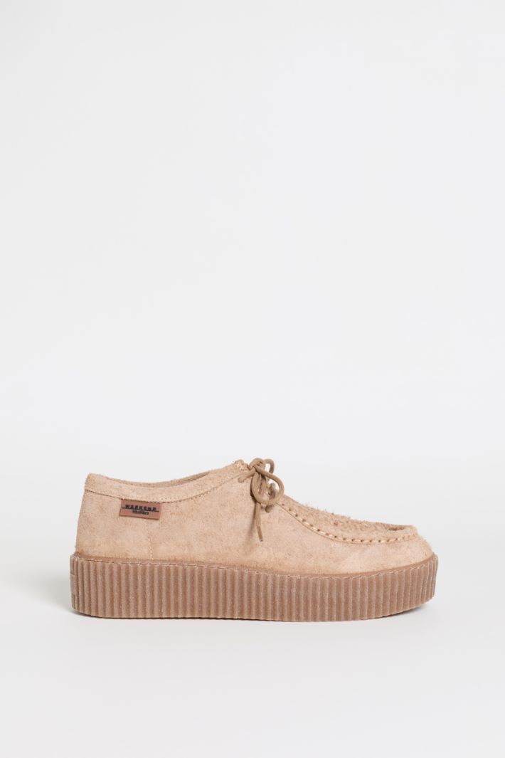 Suede Lace-Ups - BEIGE - Intrend