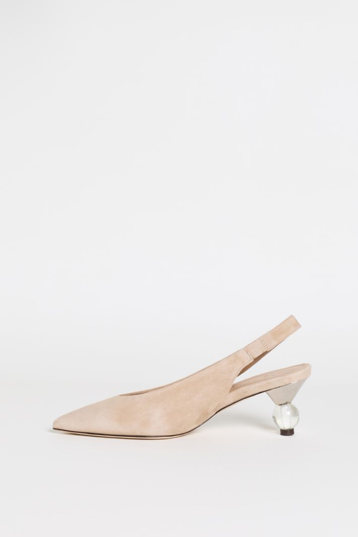 Suede slingbacks - BEIGE - Intrend - 3