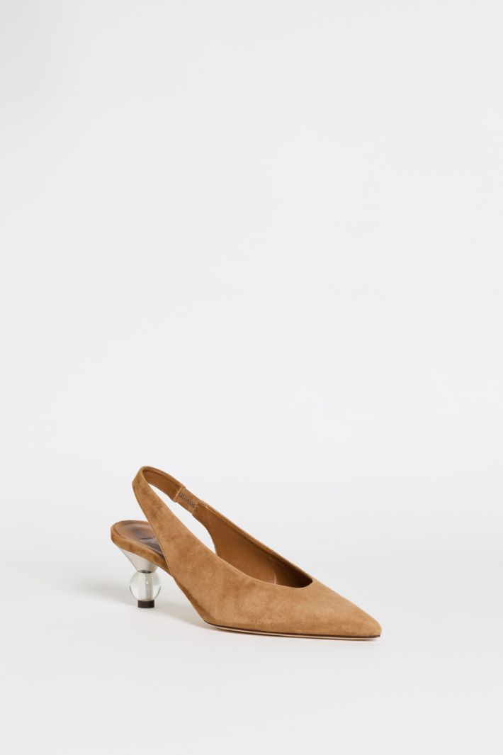 Suede slingbacks - BROWN - Intrend - 2