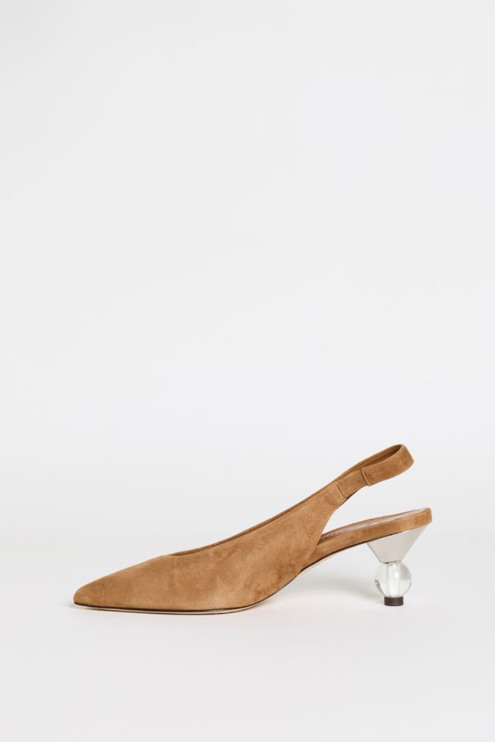 Suede slingbacks - BROWN - Intrend - 3