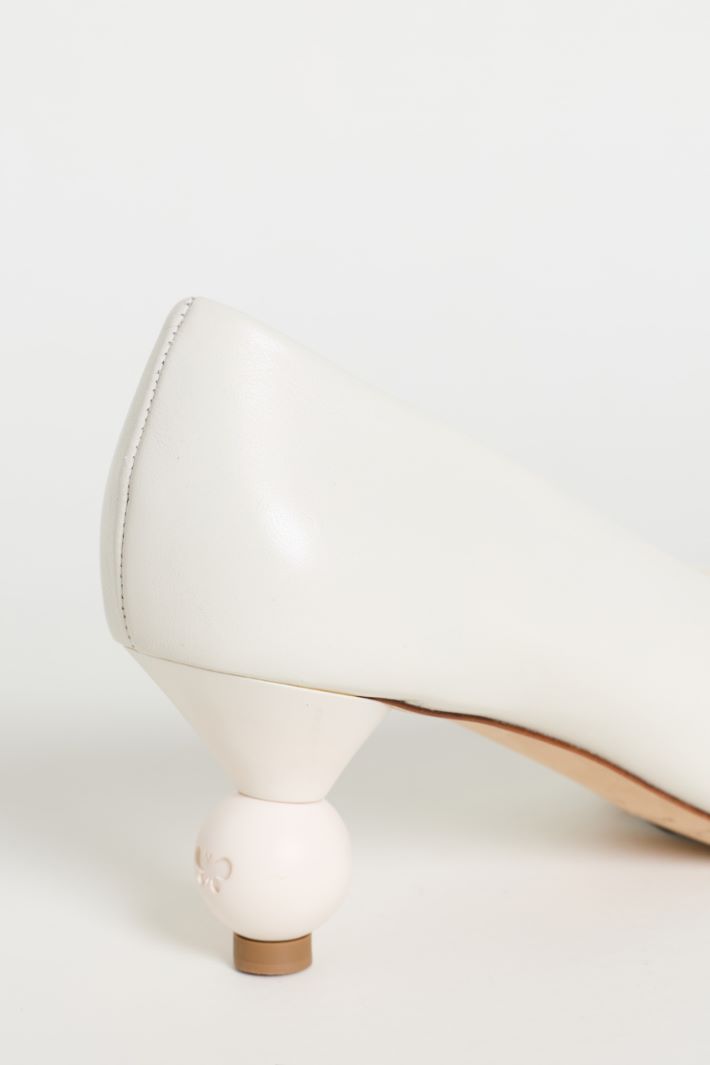 Boule Heel Court Shoes - WHITE - Intrend - 4