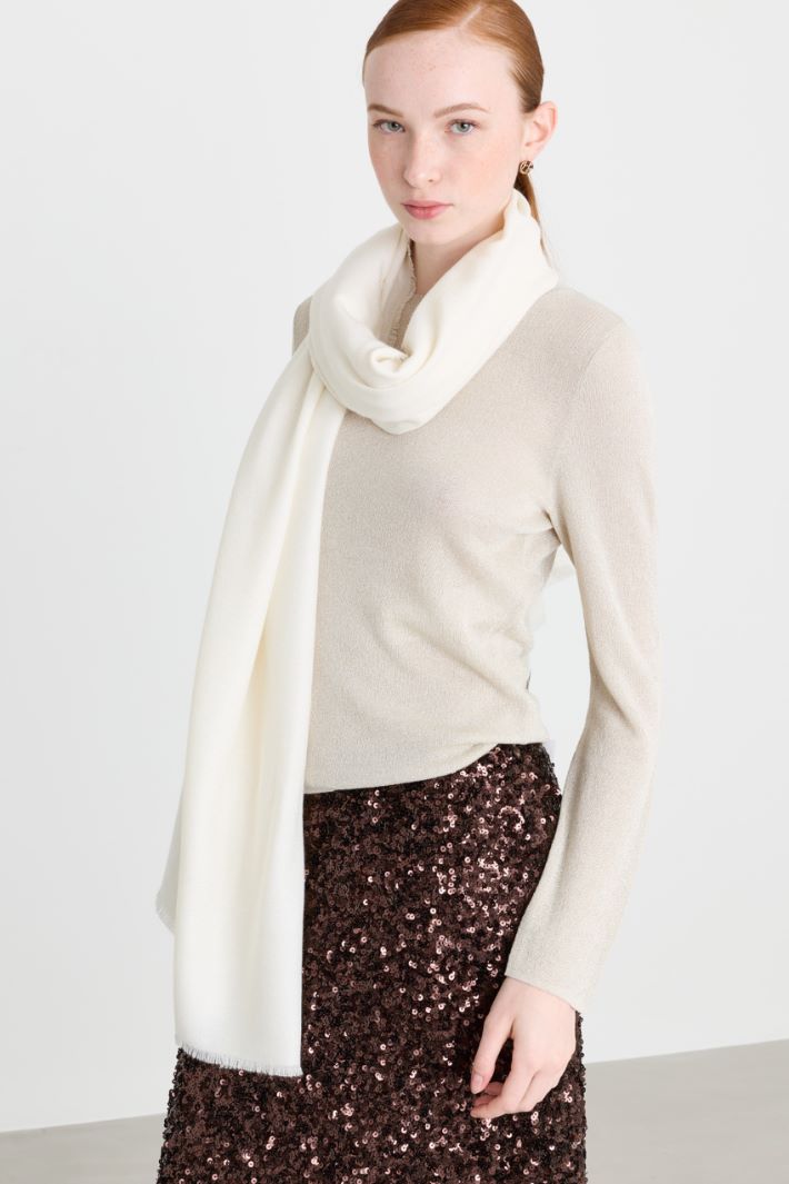 Patterned Stole - WHITE - Intrend