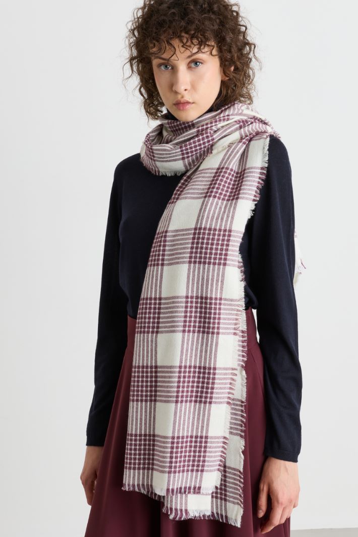 Stola con motivo stampato - BIANCO BORDEAUX - Intrend