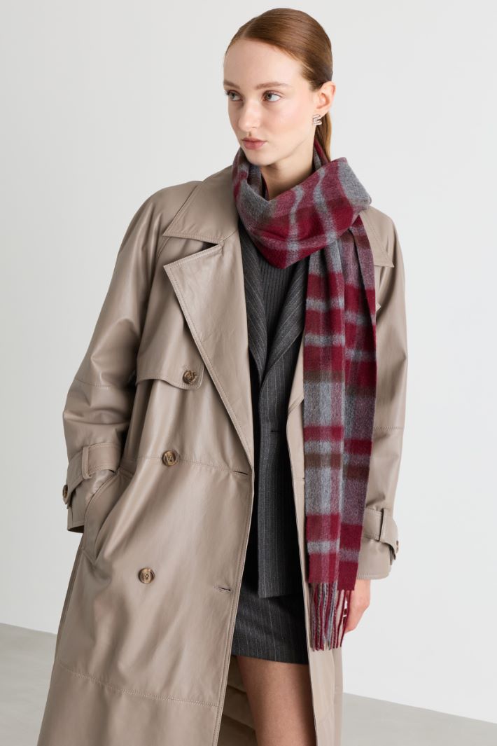 Jacquard scarf - GREY BORDEAUX - Intrend - 2