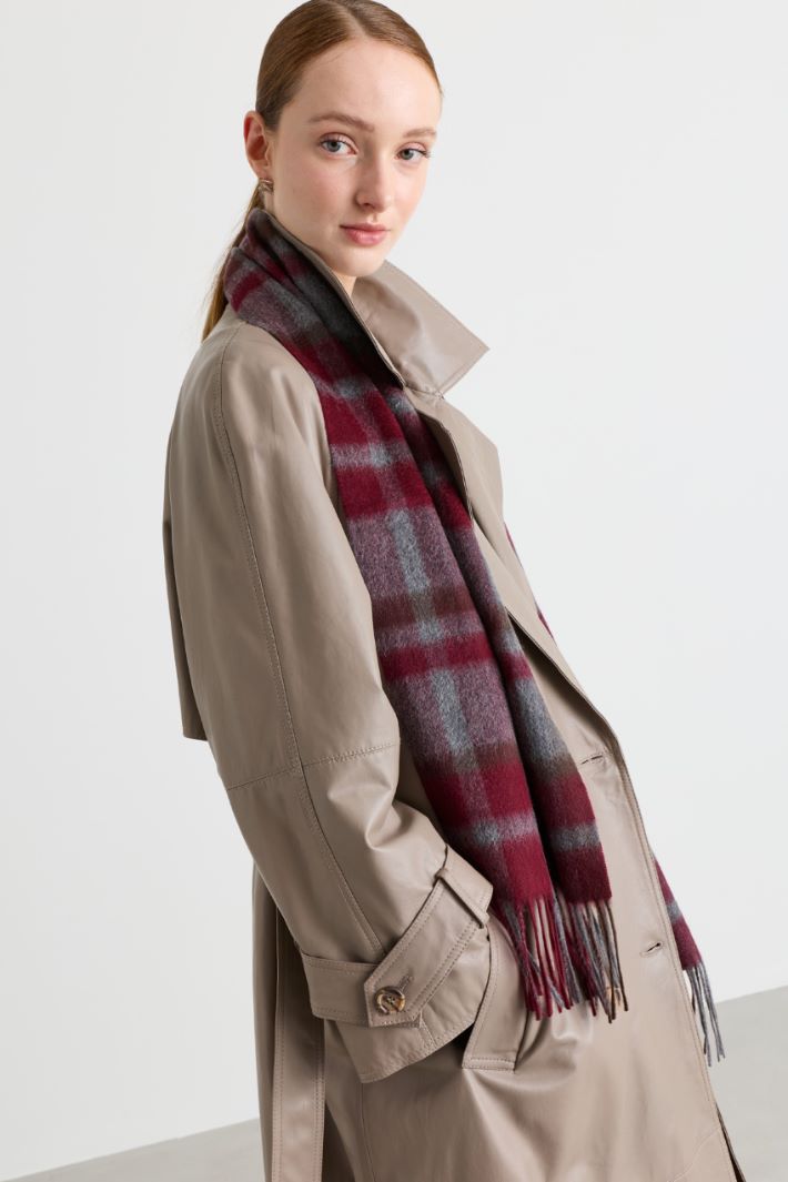 Jacquard scarf - GREY BORDEAUX - Intrend