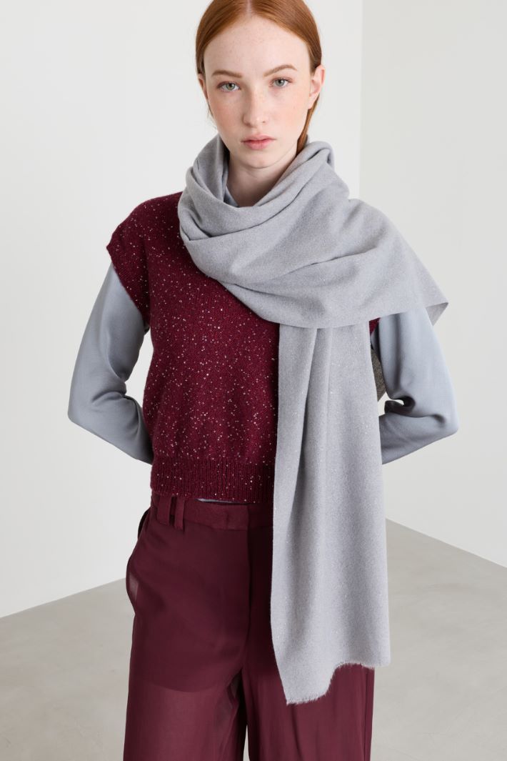 Fringed stole - GREY - Intrend
