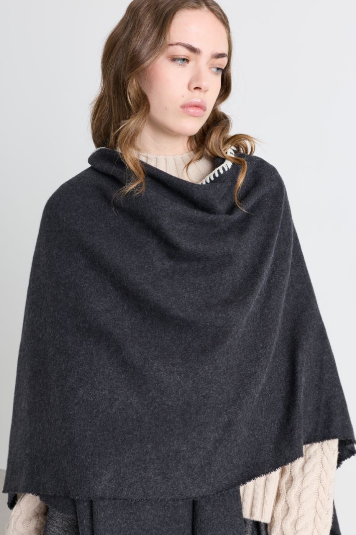 Poncho con frange - GRIGIO - Intrend - 4