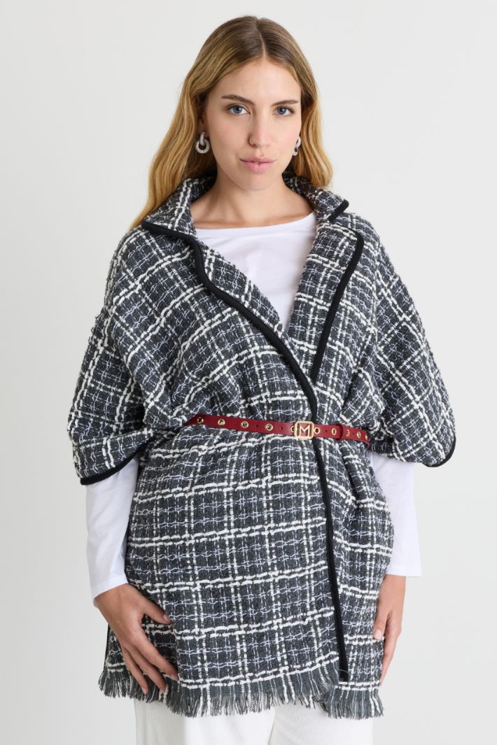 Bouclé poncho - GREY - Intrend - 2