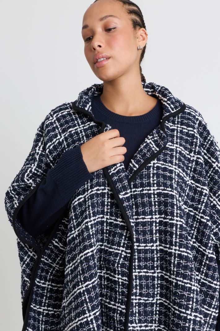 Bouclé poncho - BLUE - Intrend - 2