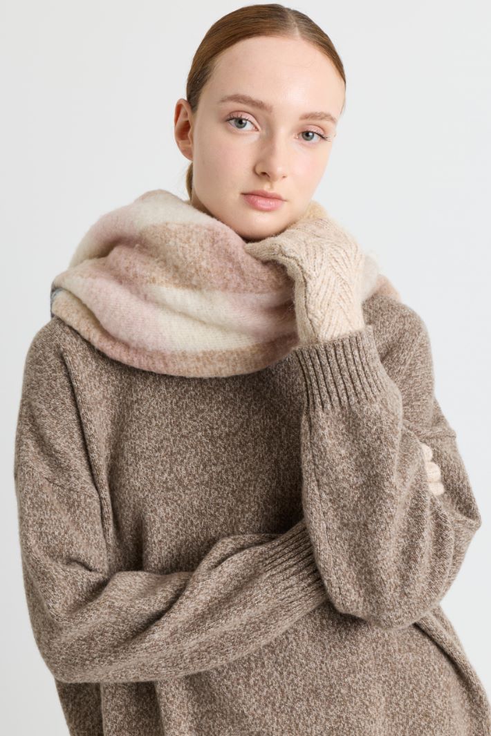 Maxi sciarpa a quadri - BEIGE - Intrend - 2