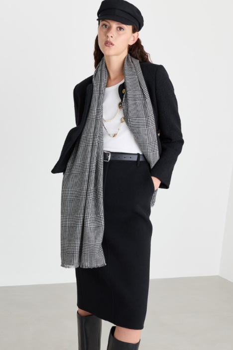 Prince of Wales Check Wool Stole - Intrend