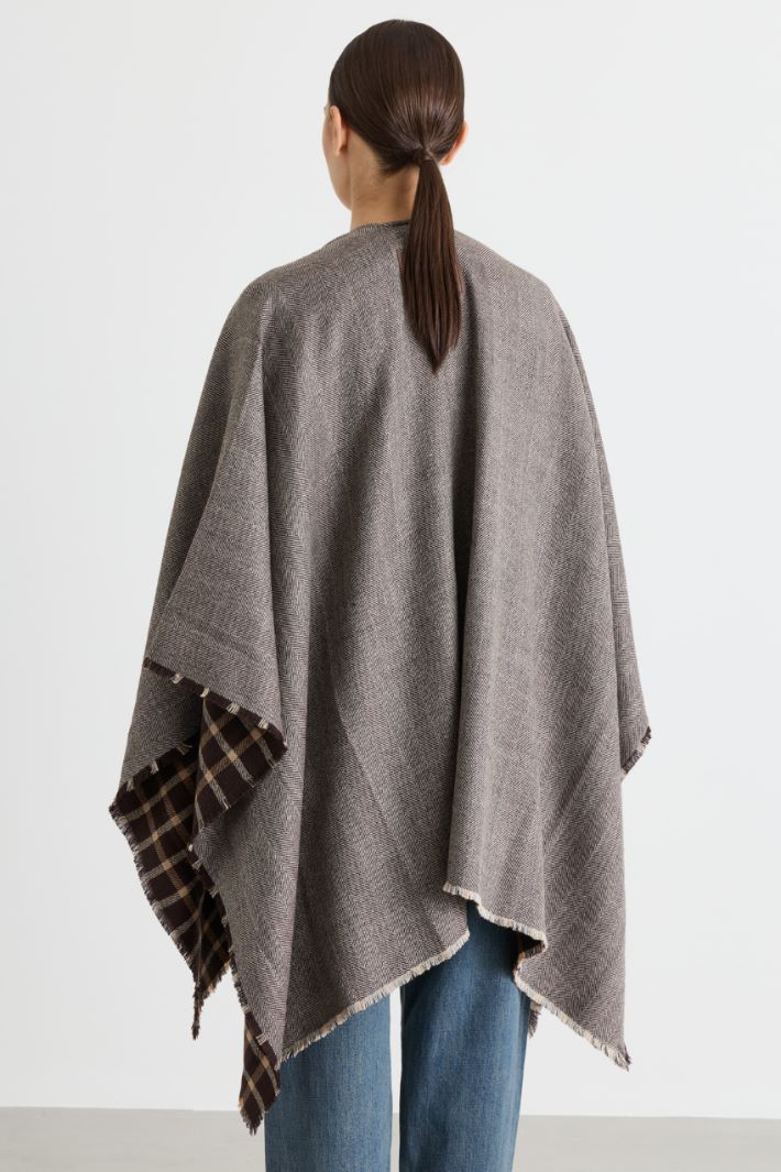 Double-faced wool cape - BROWN - Intrend - 2