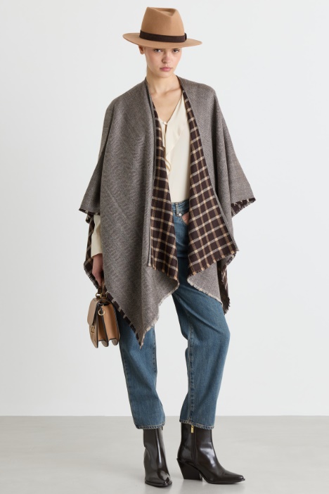 Double-faced wool cape - Intrend