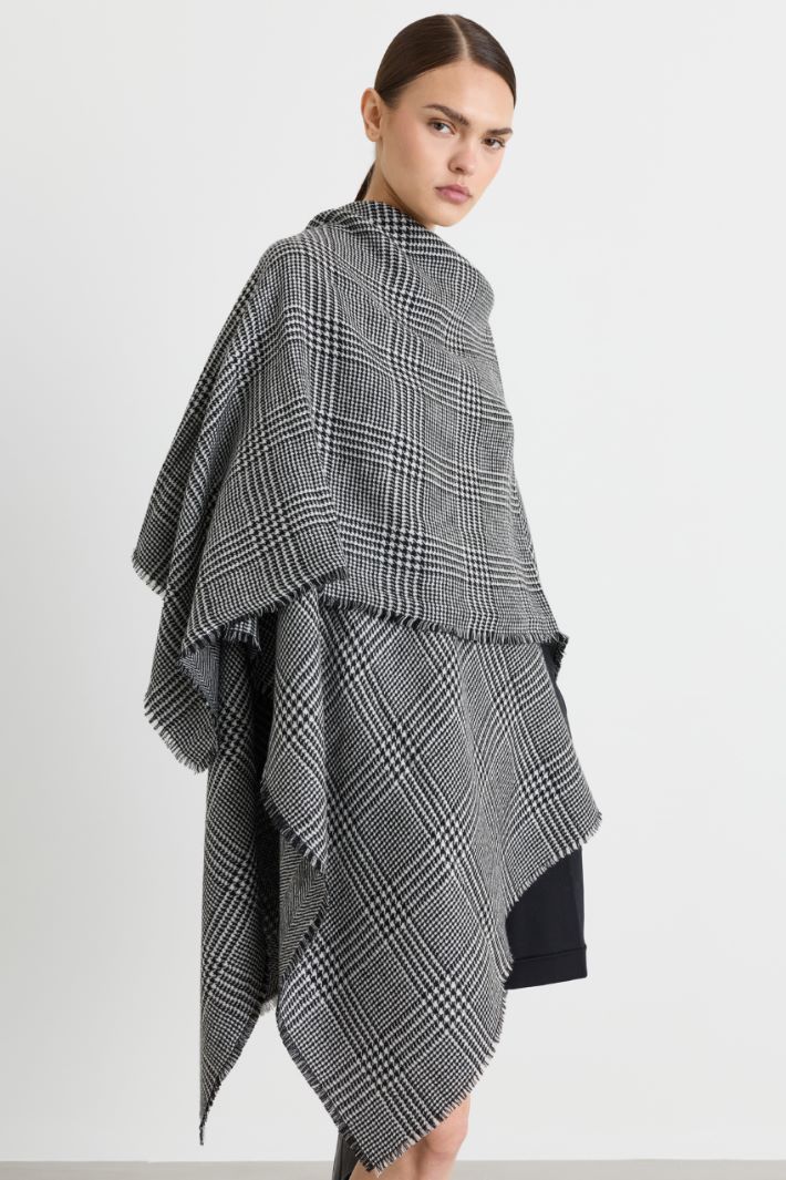 Double-faced wool cape - BLACK - Intrend - 3