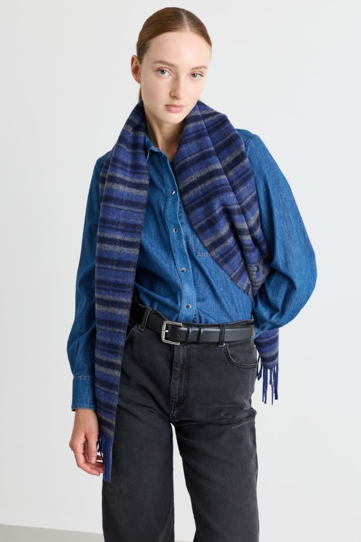 Jacquard stole - BLUE - Intrend - 2