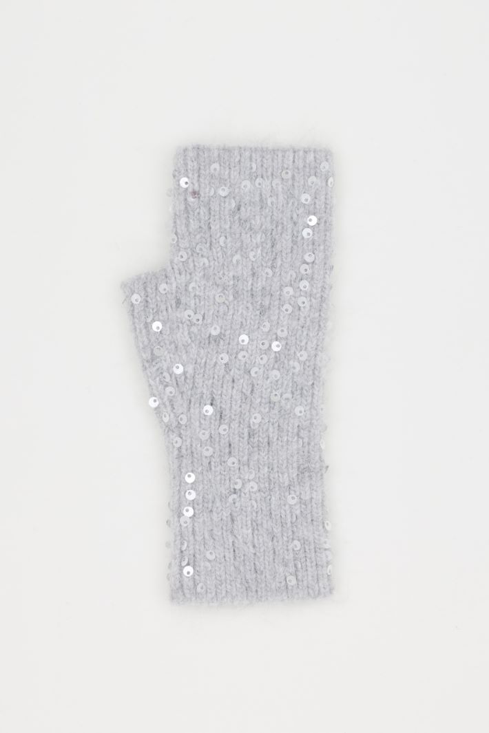 Guanti senza dita con paillettes - GRIGIO - Intrend - 2