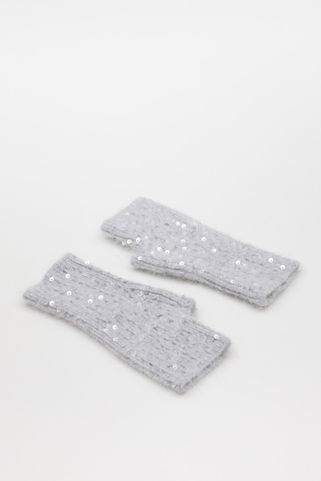 Guanti senza dita con paillettes - Intrend