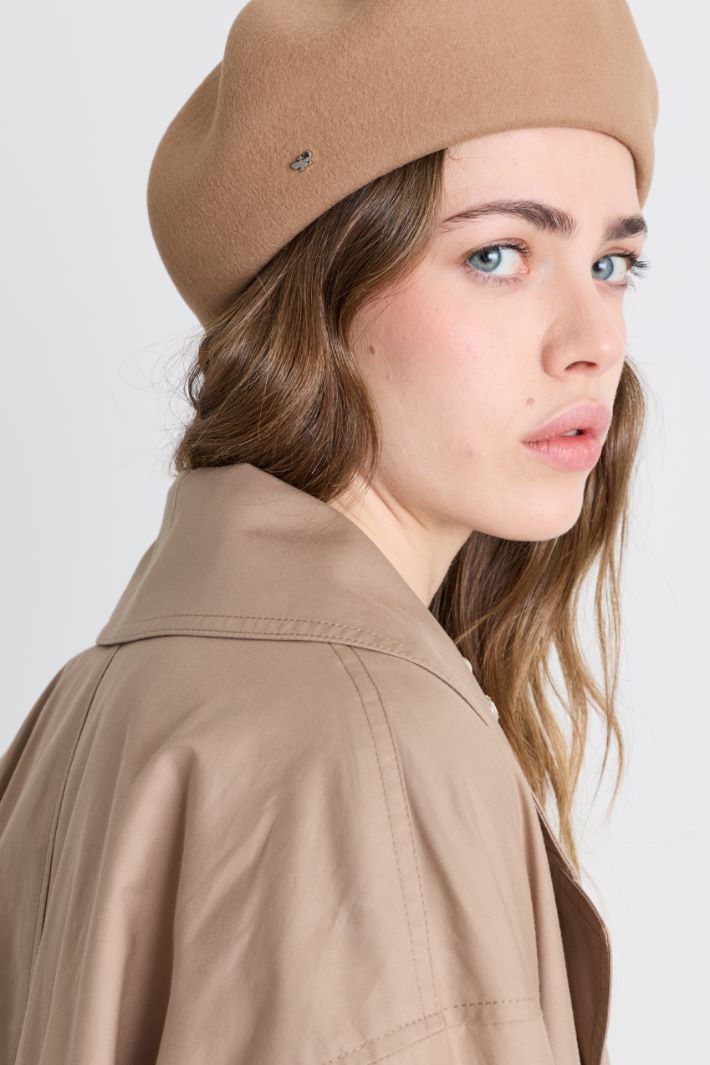 Felt beret - BEIGE - Intrend - 2