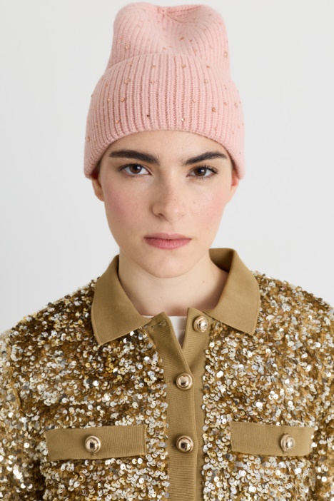 Bonnet en maille à strass - Intrend