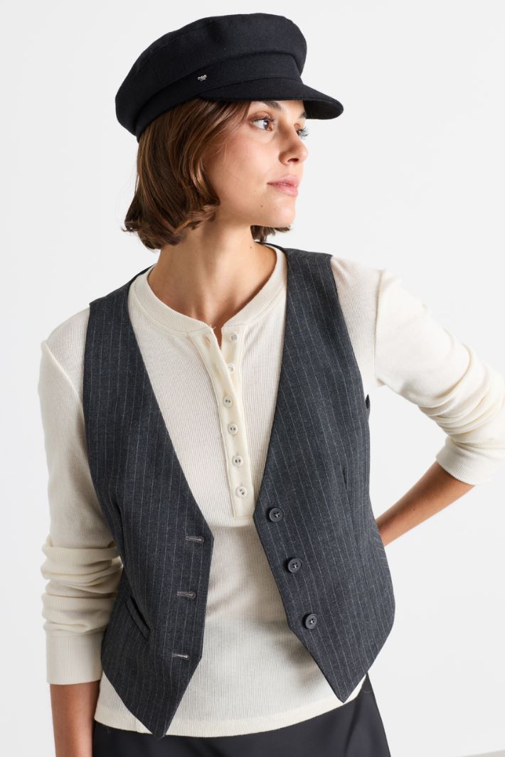 Cappello Sailor in panno - NERO - Intrend