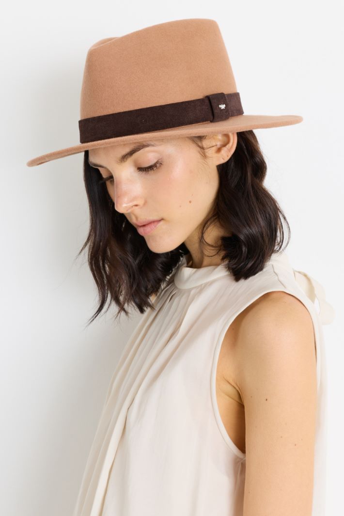 Wool felt fedora - CAMEL - Intrend - 2
