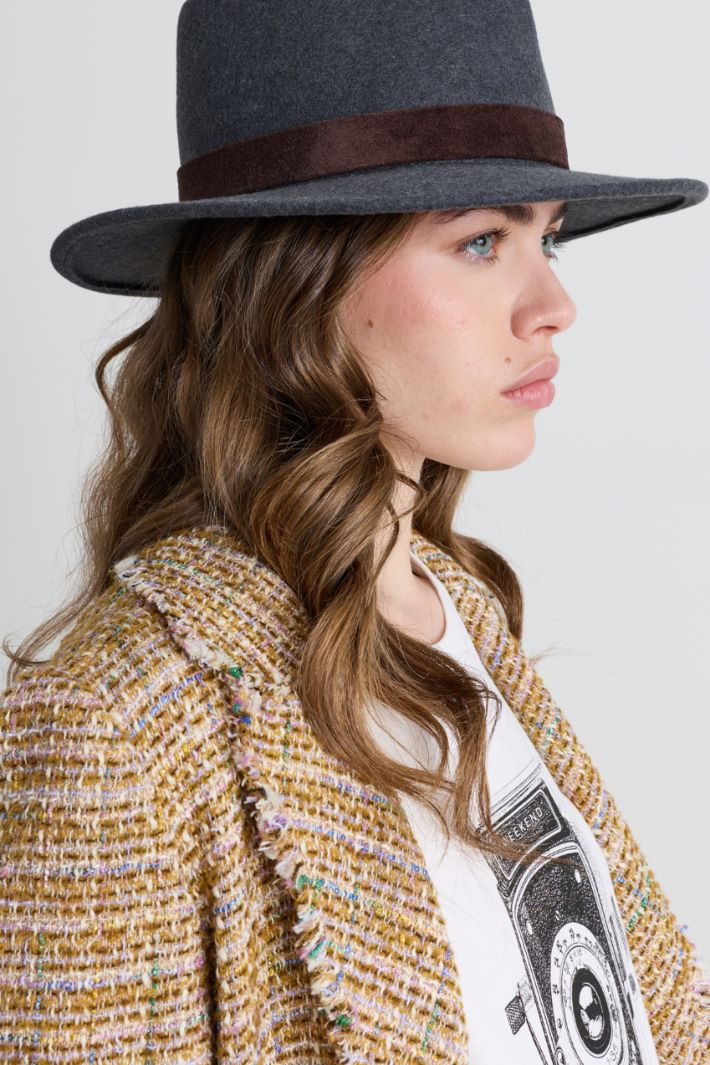 Fedora in feltro di lana - GRIGIO MARRONE - Intrend - 2