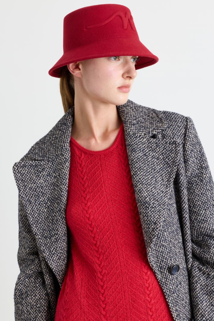 Wool felt bucket hat - BORDEAUX - Intrend - 2