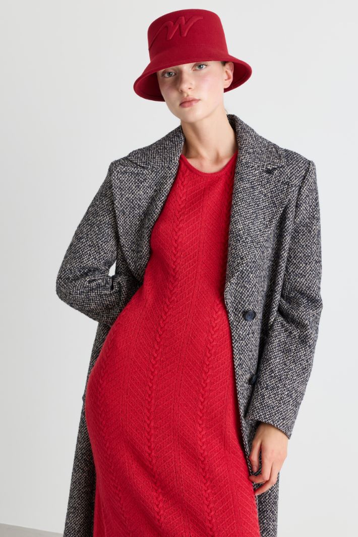 Wool felt bucket hat - BORDEAUX - Intrend