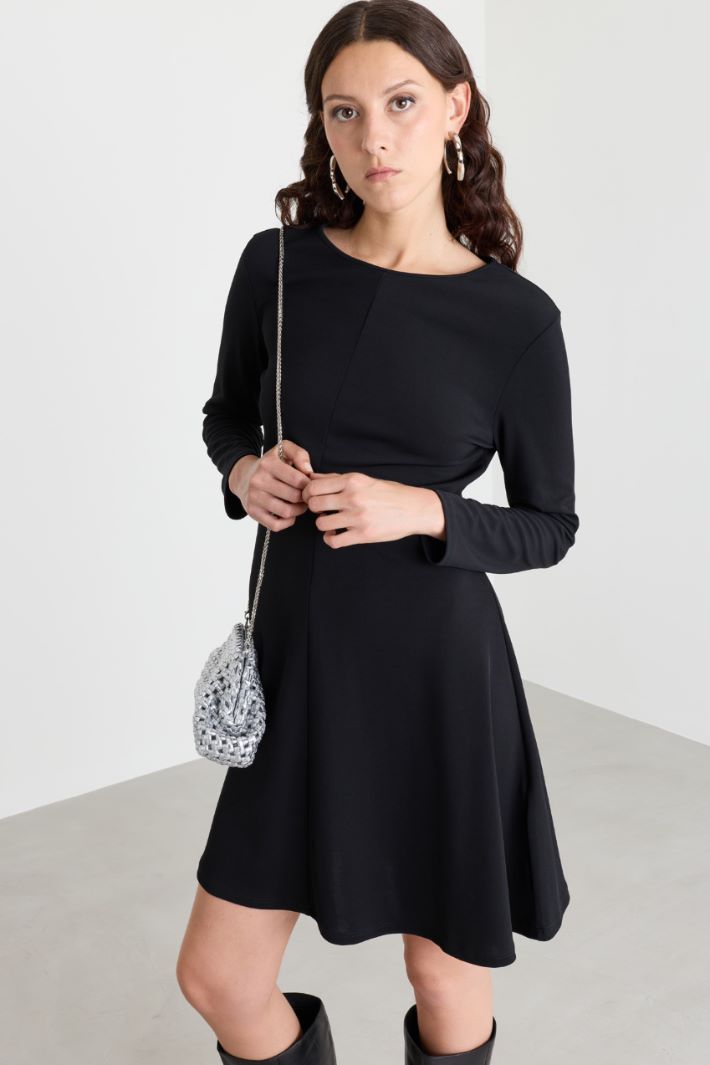 Technical jersey dress - BLACK - Intrend - 2
