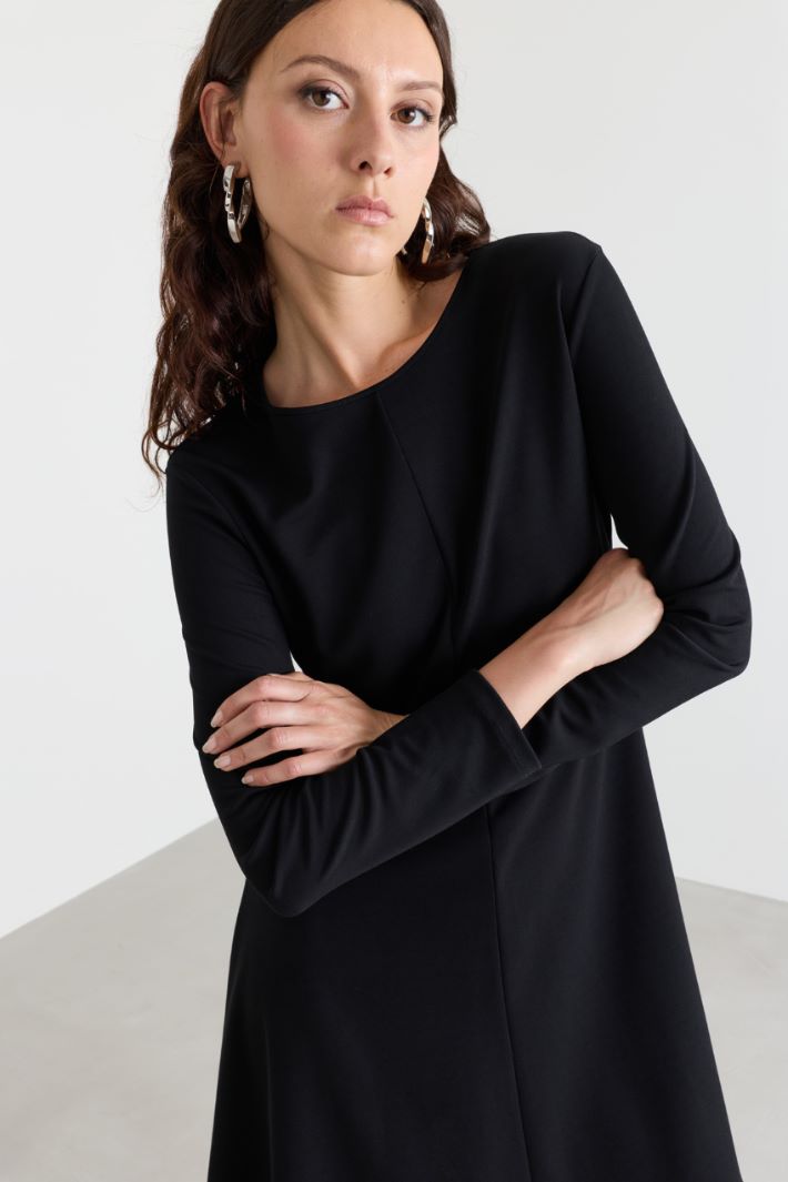 Technical jersey dress - BLACK - Intrend - 3