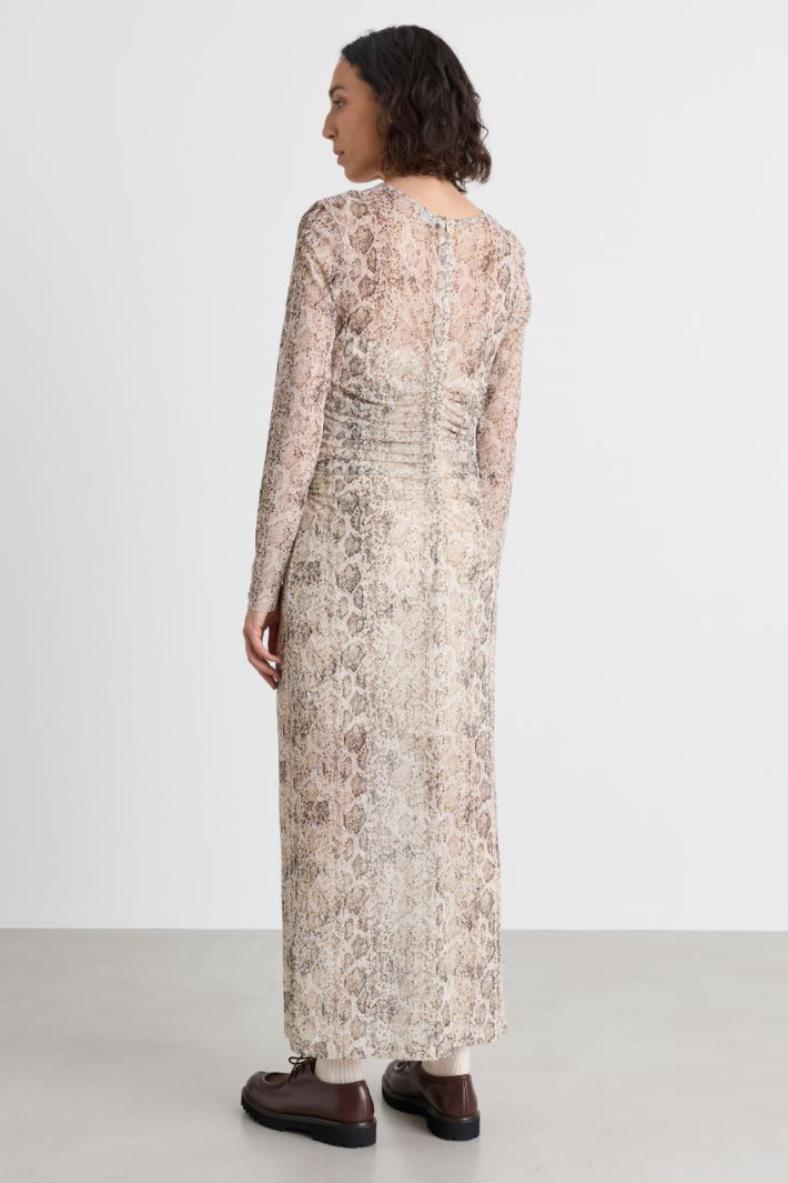 Abito in jersey tulle - BEIGE - Intrend - 4