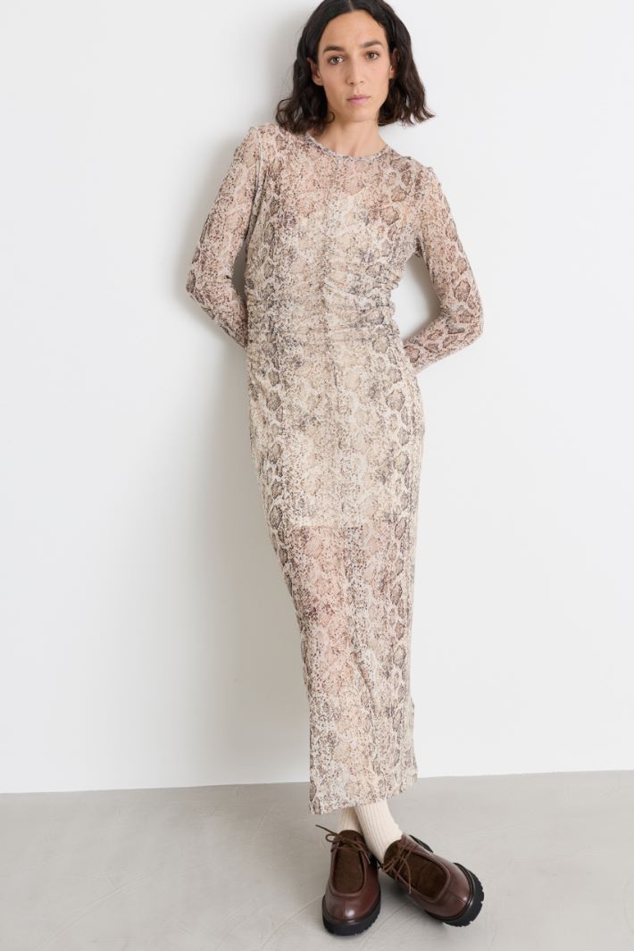 Abito in jersey tulle - BEIGE - Intrend - 2