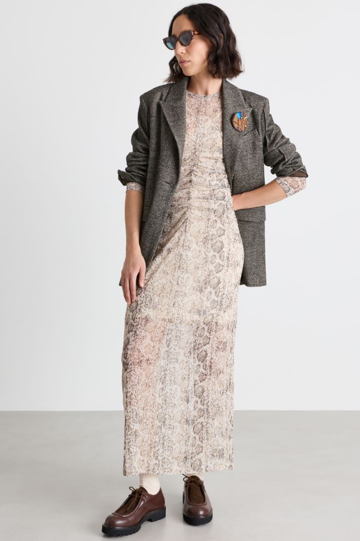 Abito in jersey tulle - BEIGE - Intrend