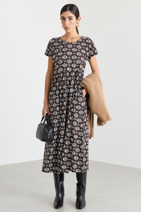 Printed jersey A-line dress - Intrend
