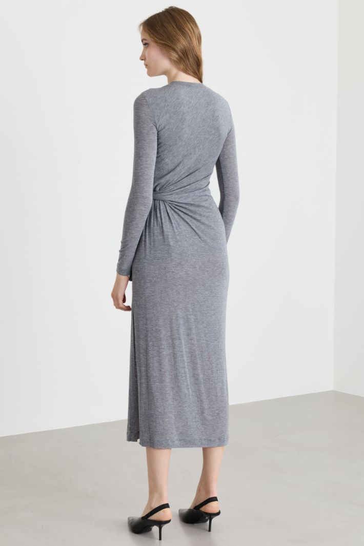 Side-knot jersey dress - GREY - Intrend - 4