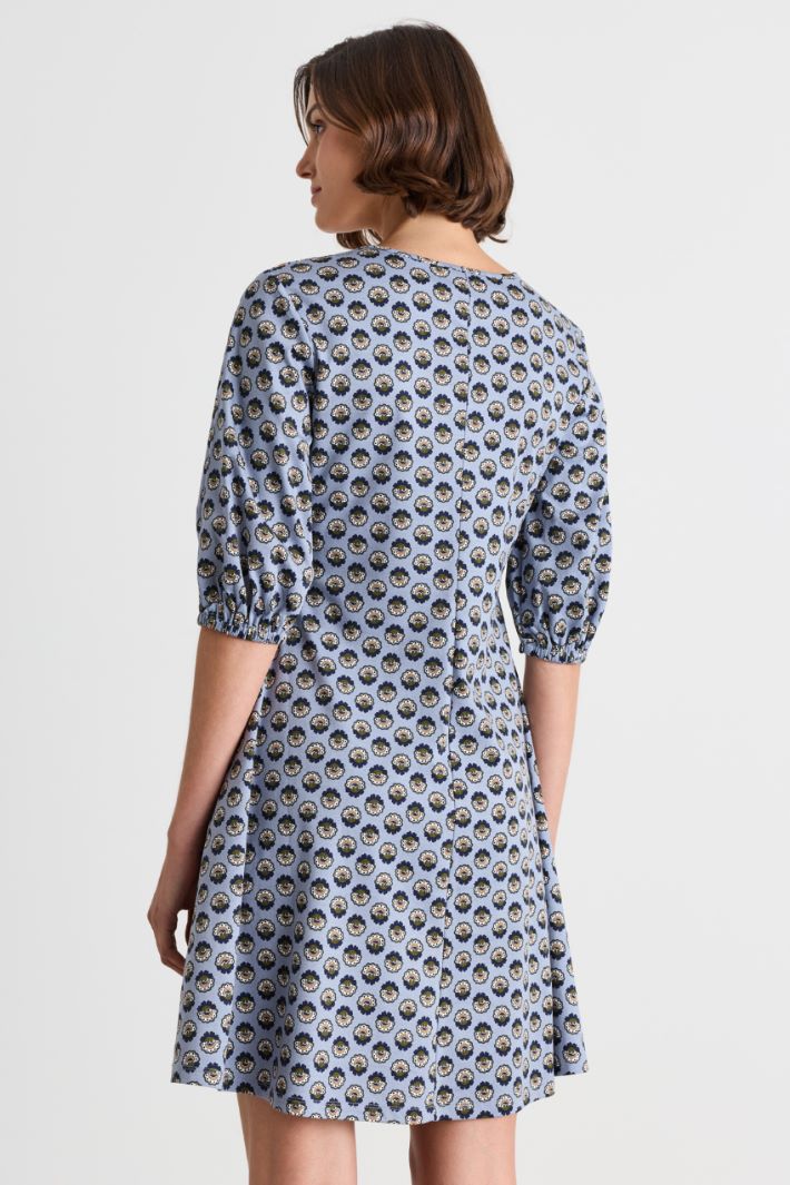 Short printed jersey dress - LIGHT BLUE - Intrend - 4