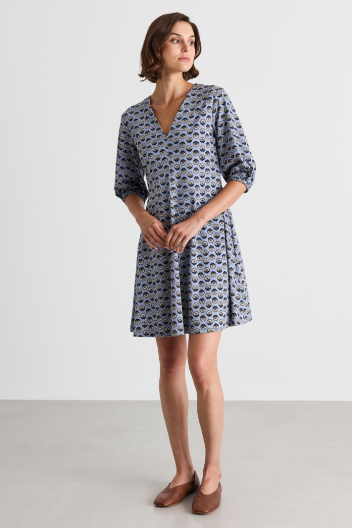 Short printed jersey dress - LIGHT BLUE - Intrend - 2